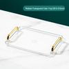 Yicang Rectangular Plastic Serving Tray with Gold Handles