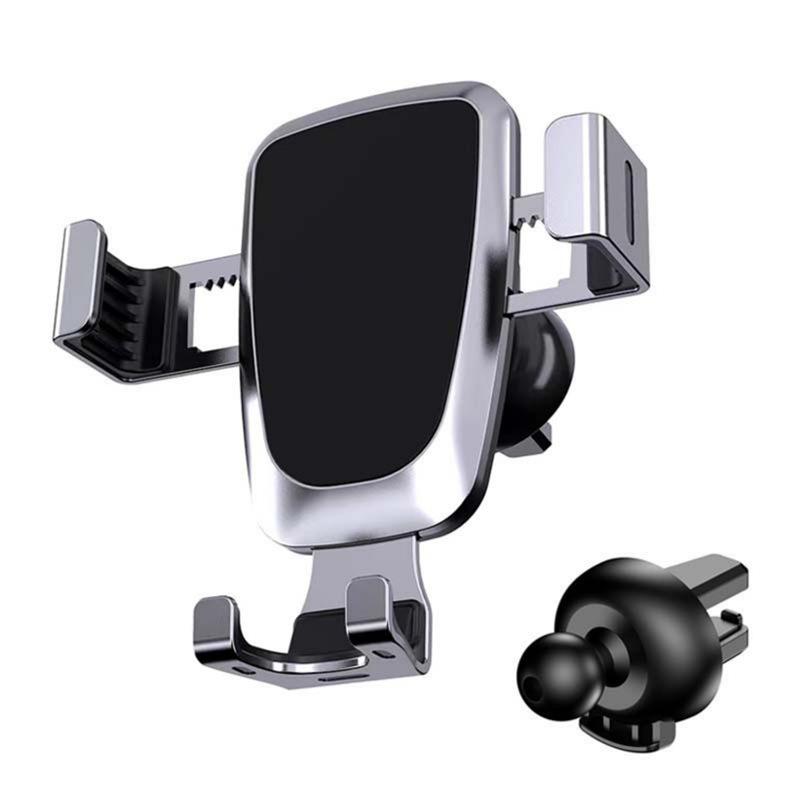 In-Stock Leather Texture Car Air Vent Bracket with Customizable Logo for Multifunctional Phone Navigation.