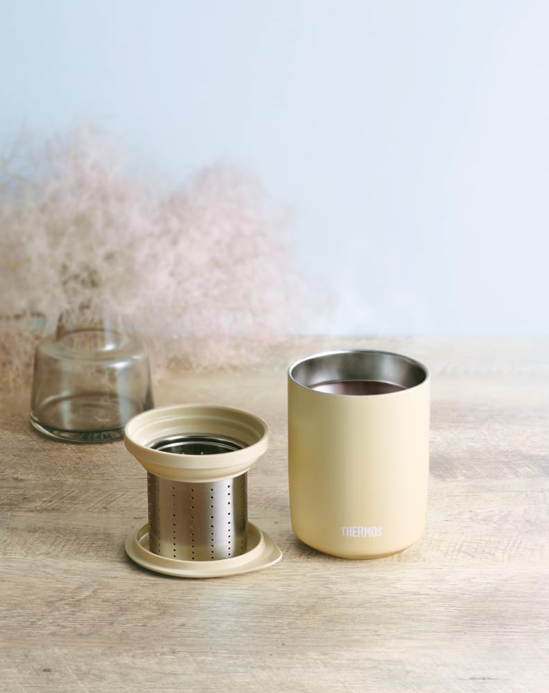 Tea Thermos Vacuum Insulated Tea Tumbler 500ml Sand Beige SDBE [With Strainer] JTB-500FI