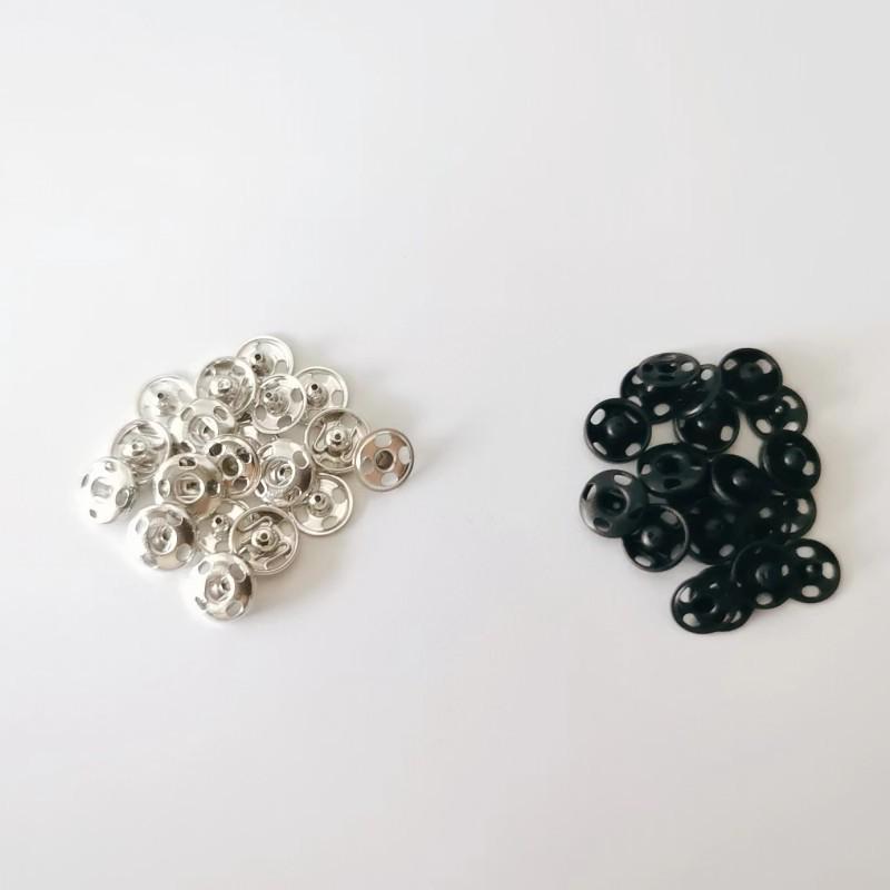 Metal Snap Buttons, 20 Sets - 7mm Hidden Copper Rivet Buttons for Hand Sewing