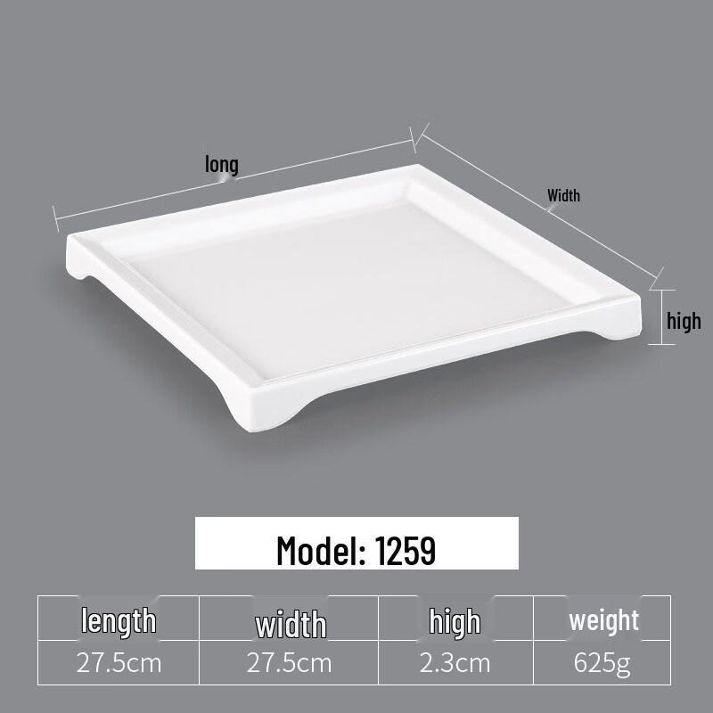 Melamine Square Plastic Plates (5-Pack)