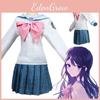 Elegant Danganronpa Dangan Ronpa Sayaka Maizono Uniform Costume Cosplay Suit Dress Wig