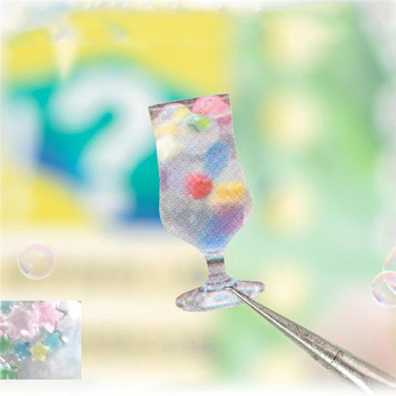 Dreaming Of Retro Style Sticker Book, 30-Page Japanese Retro Dreamcore Sticker With Frosted Glitter,A