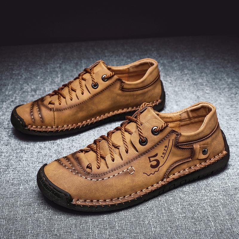 Men Leather Shoes Outdoor Comfortable High Quality Fashion Soft Homme Ankle Non-slip Flats Casual Moccasin Handmade Big Size 48