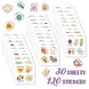 120PCS Encouraged Stickers Pun Homophonic Terrier Cartoon Fruit Cute Animal Kindergarten Enlightenment Kids Stickers