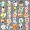 50 Cute Animal Stickers: Hand-Painted, Waterproof Cartoon Decorations for Phone and Thermos