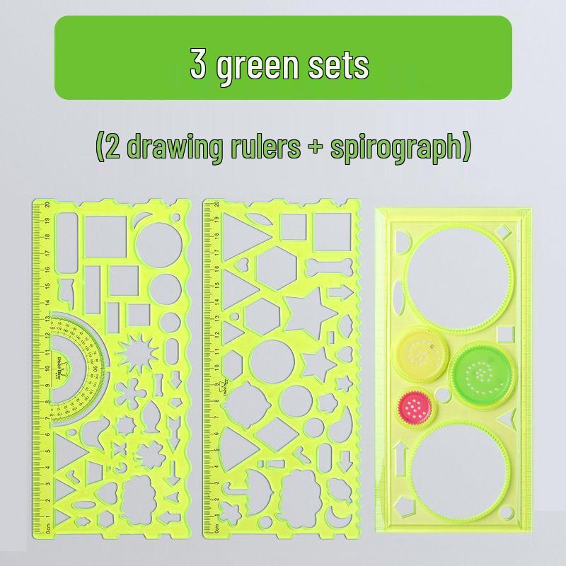 Multifunctional Kaleidoscope Drawing and Measuring Ruler Set for Students