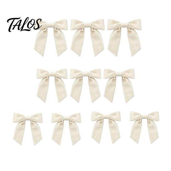 Christmas Party Decorative Accents 10Pcs Velvet Bows, 11x12.5cm Large Ribbon Ornament with Built-in Cable Tie Red Bows for Xmas Tree And Wreath