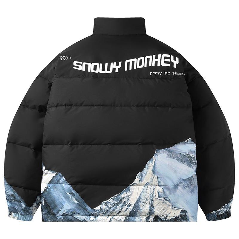 Men's winter trend down jacket couple new warm thickened stand-up collar bread jacket trendy brand versatile men's jacket