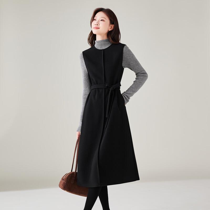 SOFSIL Winter Sleeveless Crew-Neck Midi Dress