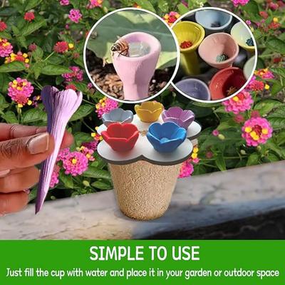 Bienenbecher Bienenbecher für den Garten, Bienen-Trinkstation, Wasser für Bienen Garten, Trinkbecher für Bienen, Bunter Mini-Trinkbecher für Garten Veranden