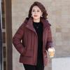 Winter padded jacket women's new hooded short padded jacket medium loose padded jacket