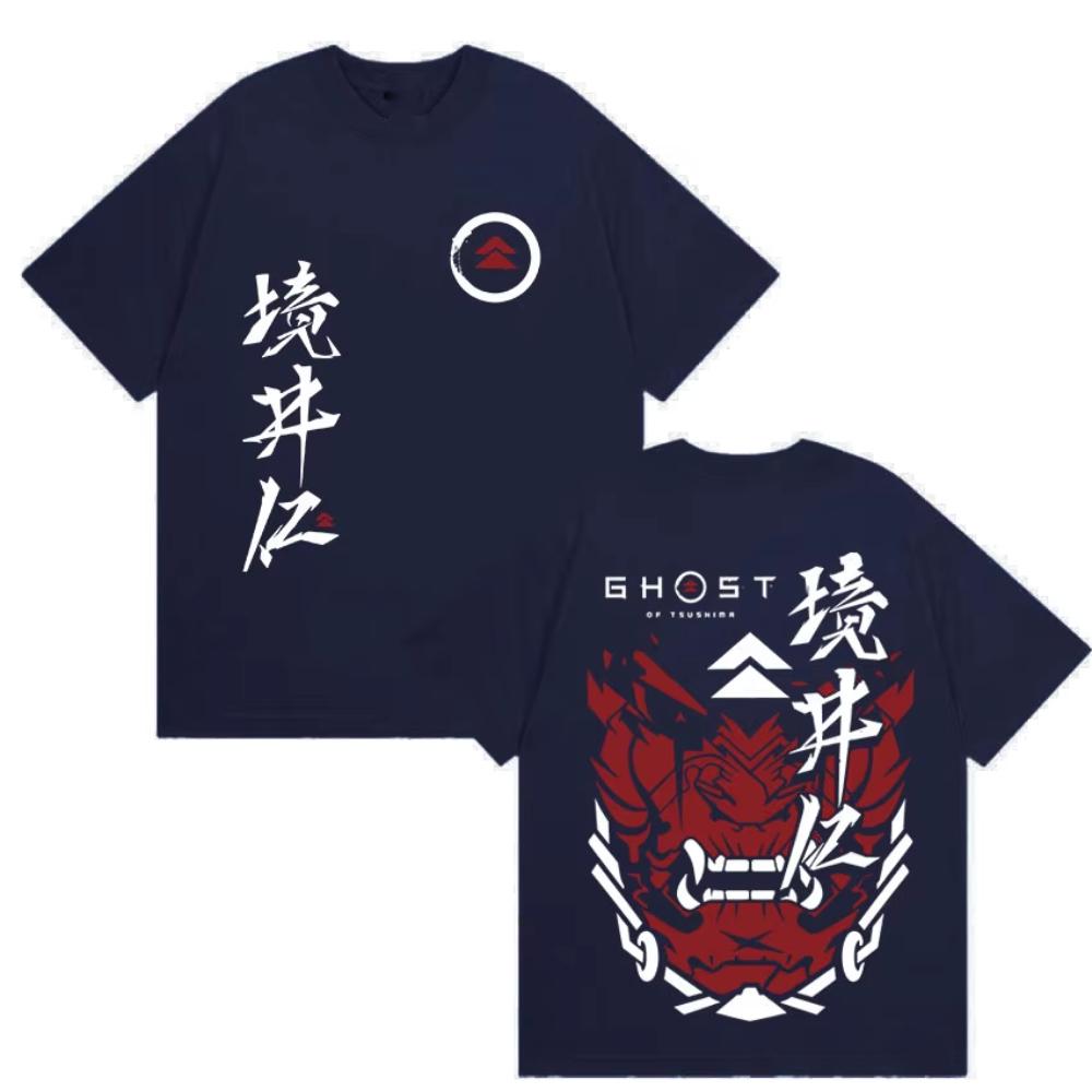 2026 Hra Duch Yotei Tričko Japonský Jin Sakai Samuraj Krátký Rukáv Pánské Retro Oversized Bavlněné Trička s Krátkým Rukávem
