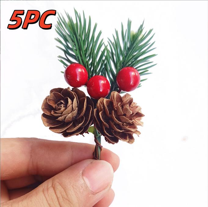 Christmas Artificial Pinecone Red Berry Home Party Decor Simulation Pine Cone For Christmas Tree Pendant Beautiful Decorations
