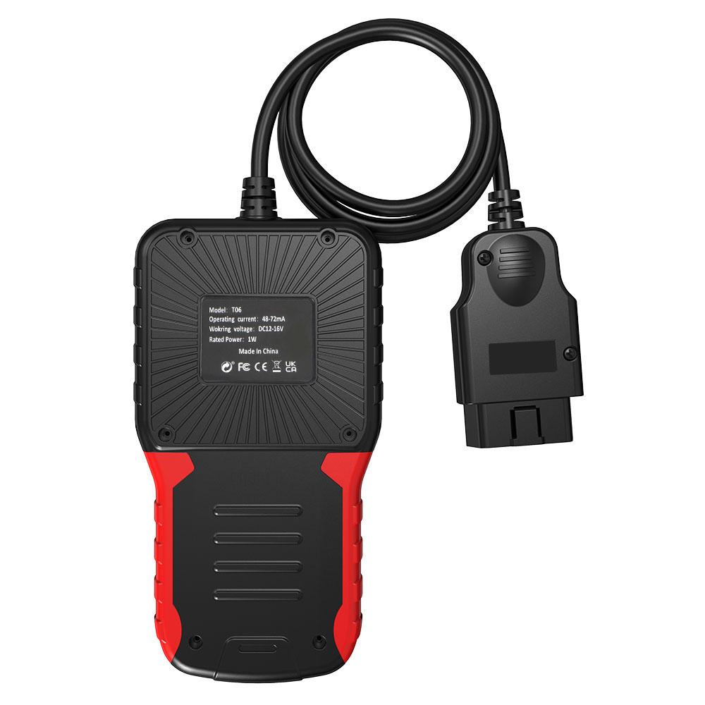 OBD2 Scanner Car Diagnostic Tool Check Engine System Battery Tester Multi-language Support T06 Code Reader Clear/Erase Codes Auto Accessories