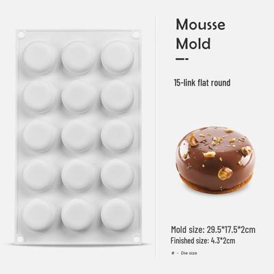 Qunrong 15-Cavity Flat Round Silicone Mold