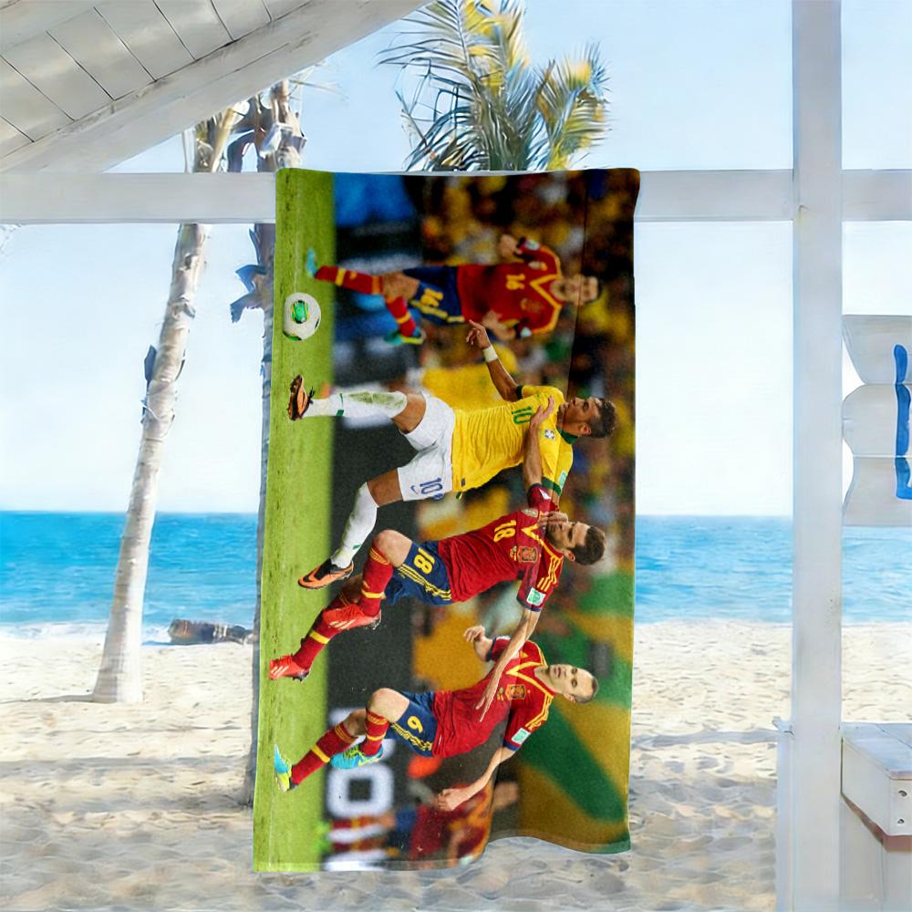 Neymar Psg Fly Emirates Beach Towel Super Soft Microfiber Quickdry Fabric Comfortable Lightweight Perfect for Traveling Yoga Camping and Swimming