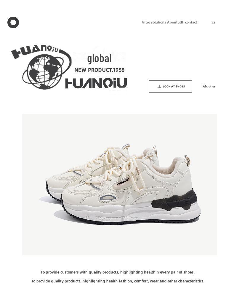 Global ZHQ-XA032-2 Damen Winter Dicksohlige Samt Dad Schuhe - Lässige Warme Baumwolle Sport Sneakers