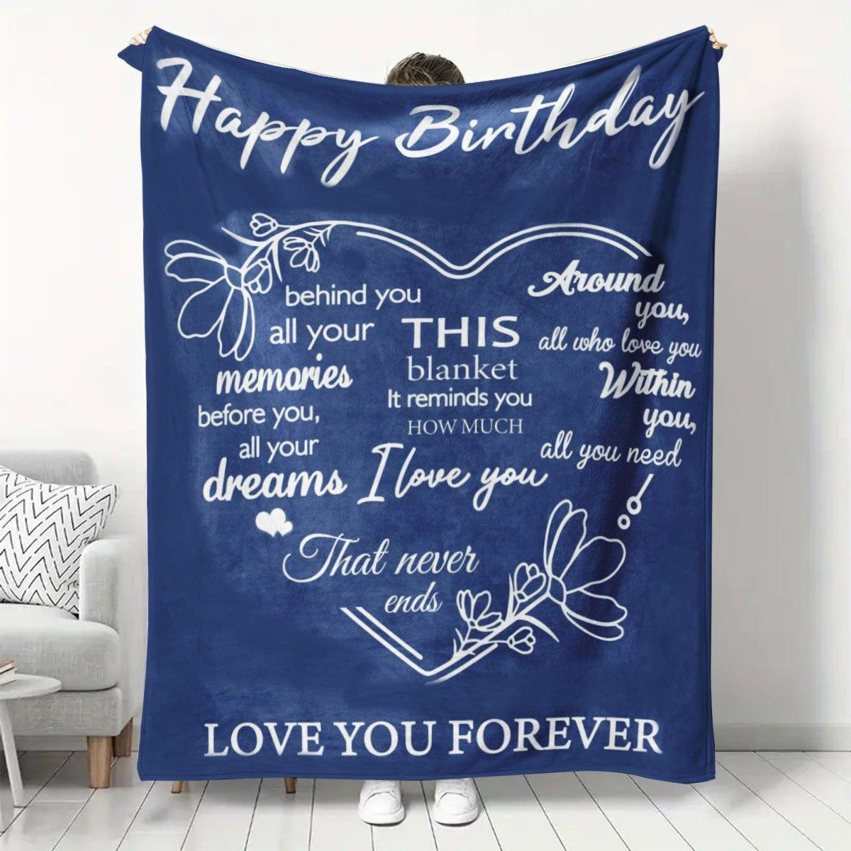 

Birthday Gift Blanket, Birthday Theme Blanket, Soft and Comfortable Sofa Bed Outdoor Party Holiday Gift Blanket for All Seasons 100x150cm