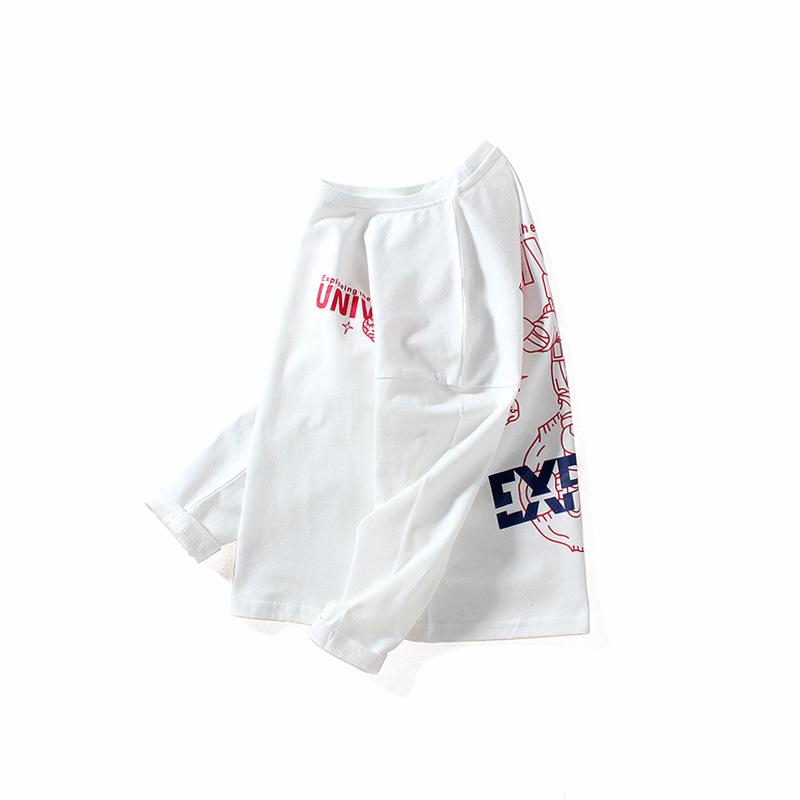 

Футболка в корейському стилі для хлопчиків осінь 2024 з довгим рукавом і принтом 120 cm