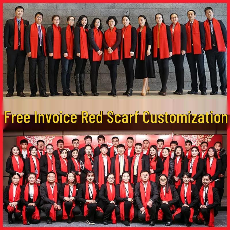 Custom Chinese Red Scarf with Logo for Events: Weddings, Birthdays, Reunions, and More