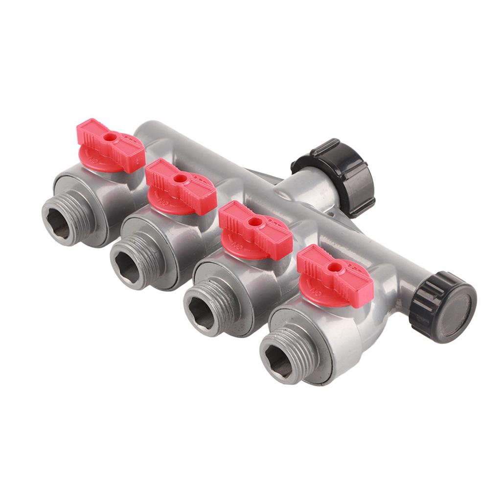 G3 4in Zinc Alloy 4 Way Water Faucet Splitter Connector Adapter Valve Garden Accessories