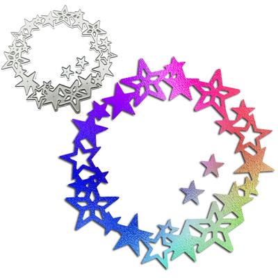 Star Wreath Embossed Flower Design Style Metal Cutting Die Stencil for DIY Scrapbooking Album Photo Embossing Paper Card Craft Decor