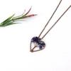 Retro Handmade Wire-Wrapped Natural Stone Crystal Heart Tree of Life Necklace (N142)