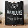Name Custom Las Vegas Raiders Print Flannel Blanket High Quality Warm Comfortable Cover for All Seasons Perfect for Gifts Home Decor