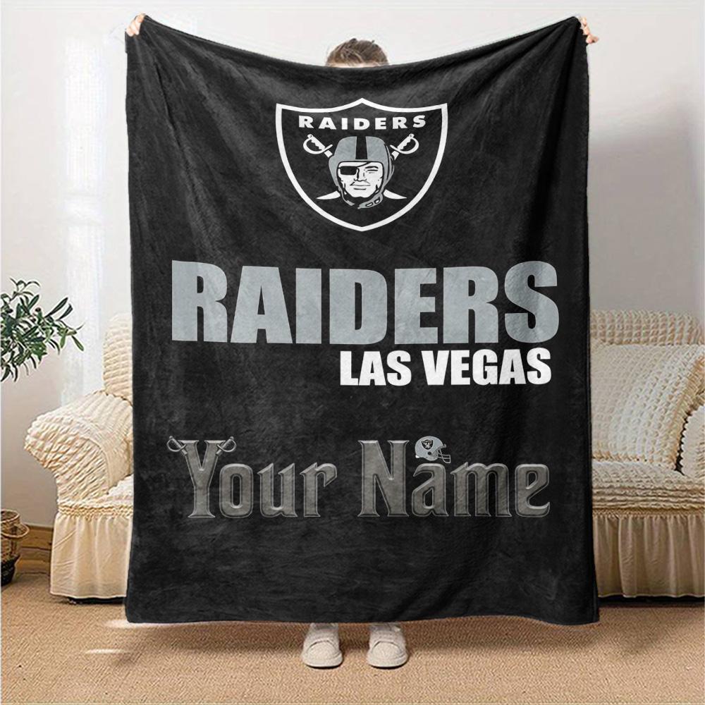 Name Custom Las Vegas Raiders Print Flannel Blanket High Quality Warm Comfortable Cover for All Seasons Perfect for Gifts Home Decor