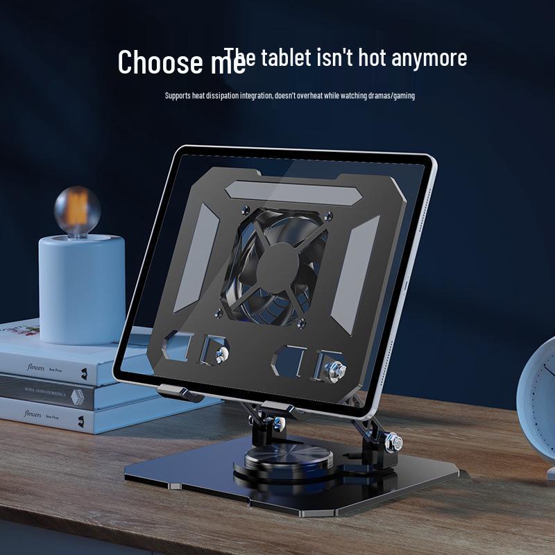 Rotating Foldable Metal Tablet Stand with Built-In Radiator