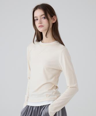 DANGLEDROP Dgdp Layered Basic Long Sleeve_Natural Skin