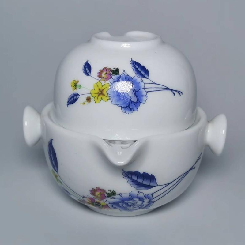 High Quality Ceramic Tea Set Travel Teaware Include 1 Pot 1 Cup,Beautiful and Easy Teapot Kettle,kung Fu Teaset Elegant Gaiwan