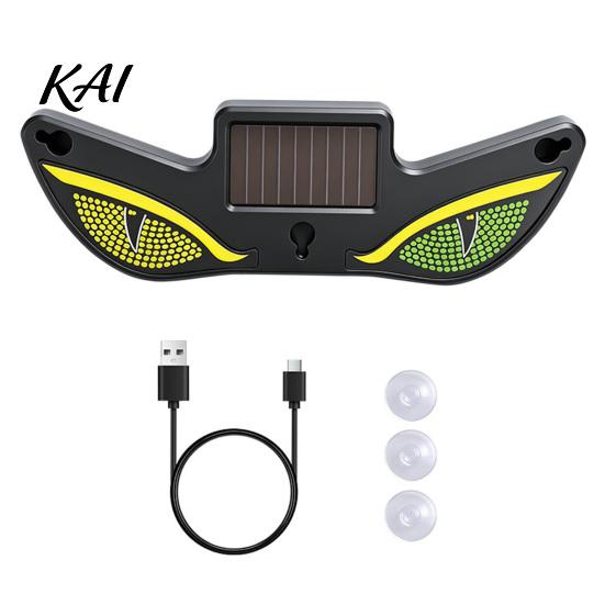 Type-c Rechargeable Car Accessories Solar Demon Eyes LED Light, USB Wireless Animated Eye Warning Lights for Windshield Modified Vehicle Exterior