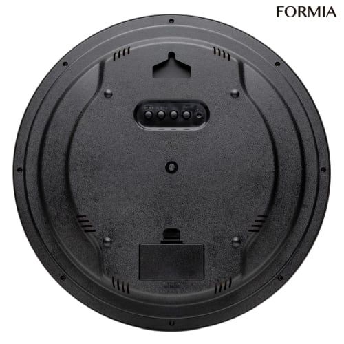 Formia Wall Clock, Radio-Controlled, Quiet, with Temperature and Humidity Monitors, Date, Calendar, Day of the Week, and Nighttime Stop Function, Brow