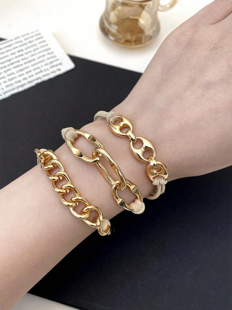 3 Stück Damen Metallketten Haargummis, Y2k Cooler Streetstyle, Geeignet für tägliche Freizeitreisen, Herbst und Winter, Haaraccessoires, Halloween, Weihnachten