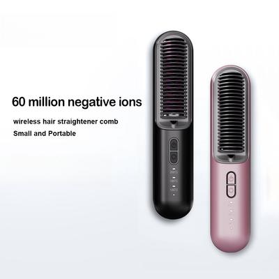 Wireless Hair Straightener Comb Negative Ion Hair Care Hair Curler USB Rechargeable Professional Hair Straightening Brush