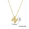 18K Gold-Plated Copper Necklace with Micro-Inlaid Zirconia & 26 Letter Pendant - Classic and Versatile European-American Jewelry