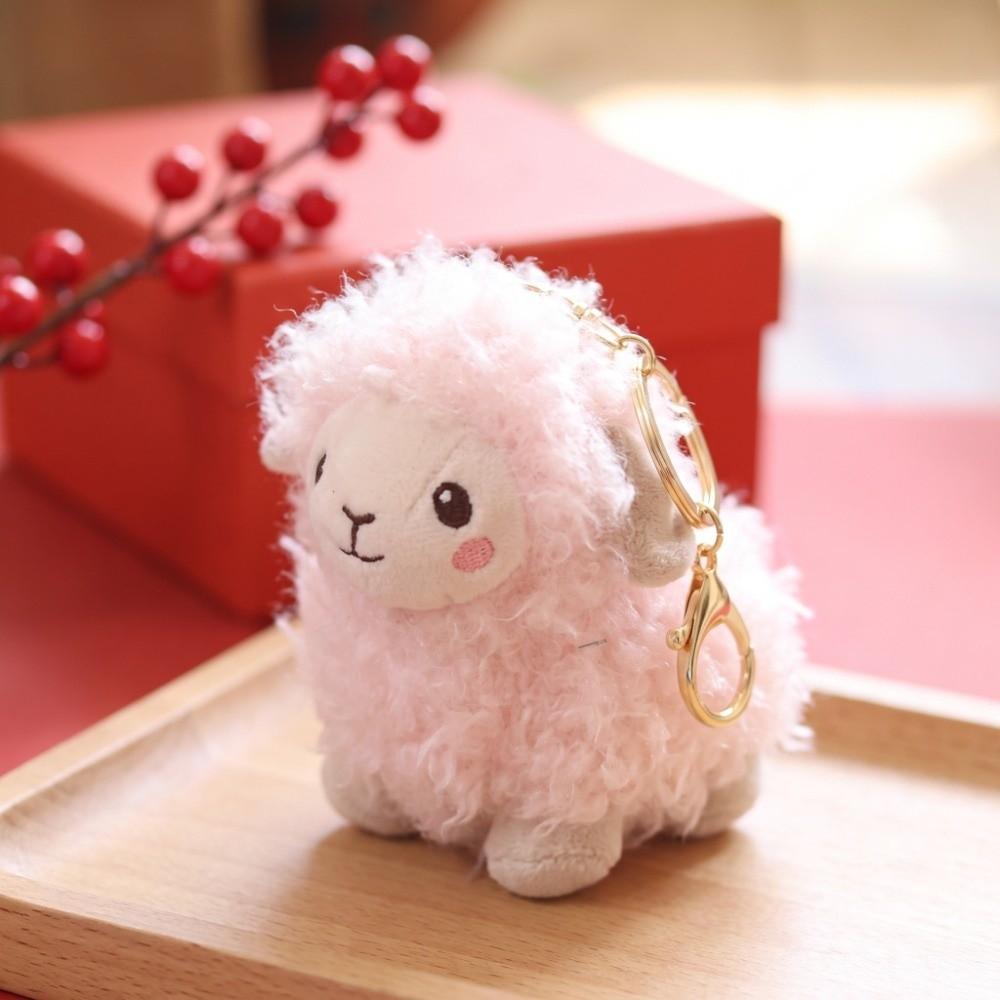 Lamb Sheep Plush Pendant Cartoon Soft Lamb Doll Ornament Mini Sheep Plush Keychain  Kids Gift