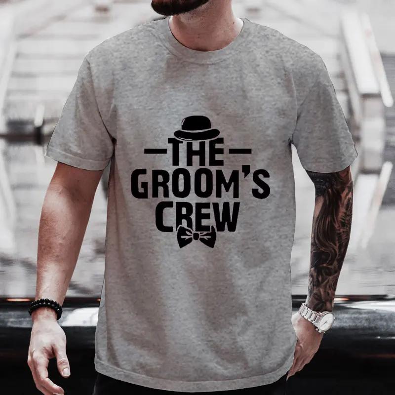 The Groom's Crew Y2k Tops Single Farewell Bachelor Stag Party Streetwear Team Groom Squad Best Man T Shirt Friends Wedding Tees