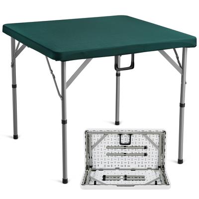 Mahjong Table, Fold-in-Half 4 Player Card Table with Wear-Resistant Green Tabletop