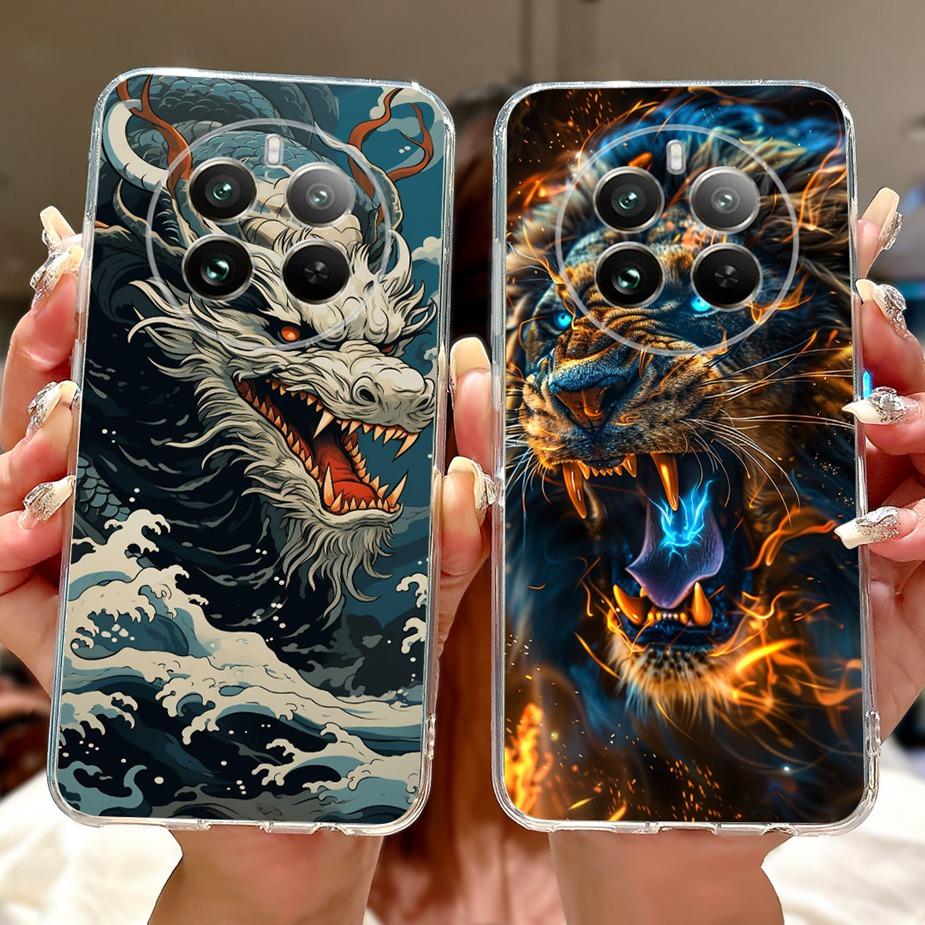 For Realme 12 Pro Plus Case RMX3840 Cute Cat Lucky Koi Painted Cover Soft Slim Phone Case For Realme 12 Plus Realme12 Pro+ Shell