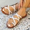 Rome Weaving Women Sandals Open Toe Flats Casual Shoes Summer New Ladies Beach Slippers Rope Knot Girls Big Size 35-43