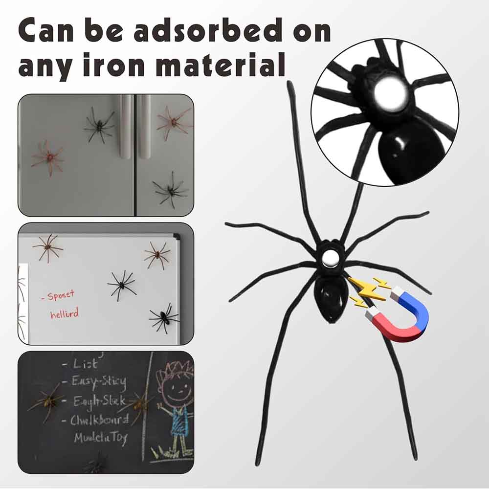3D Spider Fridge Magnets 10pcs Realistic for Refrigerator Car Garage
