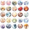50 Cartoon Glass Ball Stickers for DIY: Perfect for Luggage, Diary, Refrigerator, Skateboard, Helmet, and More!