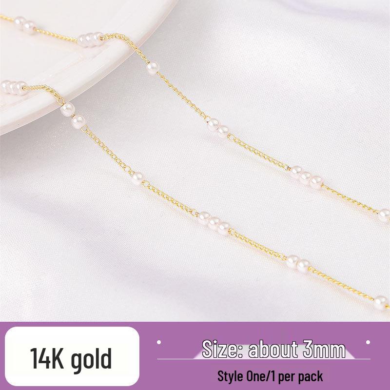 14K Gold-Filled Pearl Chain for Handmade Jewelry: Bracelet, Necklace, and Earrings Components