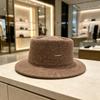 New small standard concave top elegant top hat children autumn and winter French retro flat brim warm face small bucket hat