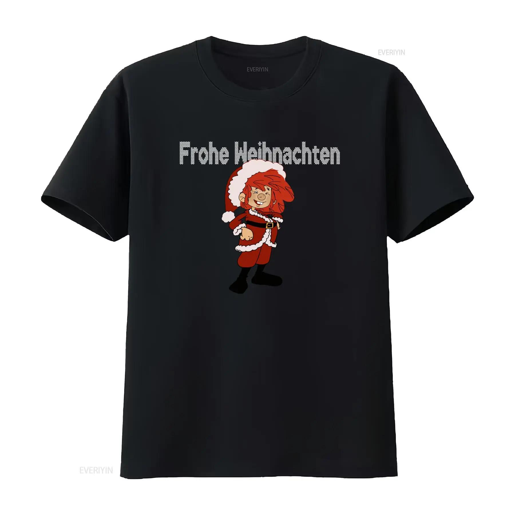 

Frohe Weihnachten Merry Christmas Pumuckl Santa Claus Nikolaus T Shirt vintage Washed streetwear designer clothes fashion - M... S разноцветный