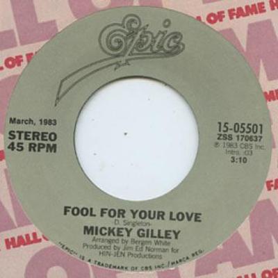 7-Zoll-Schallplatte MICKEY GILLEY / MICKEY GILLEY, CHAR - Fool For Your Love / Candy Man CBS055017 Epic 1984 US Soul/Funk
