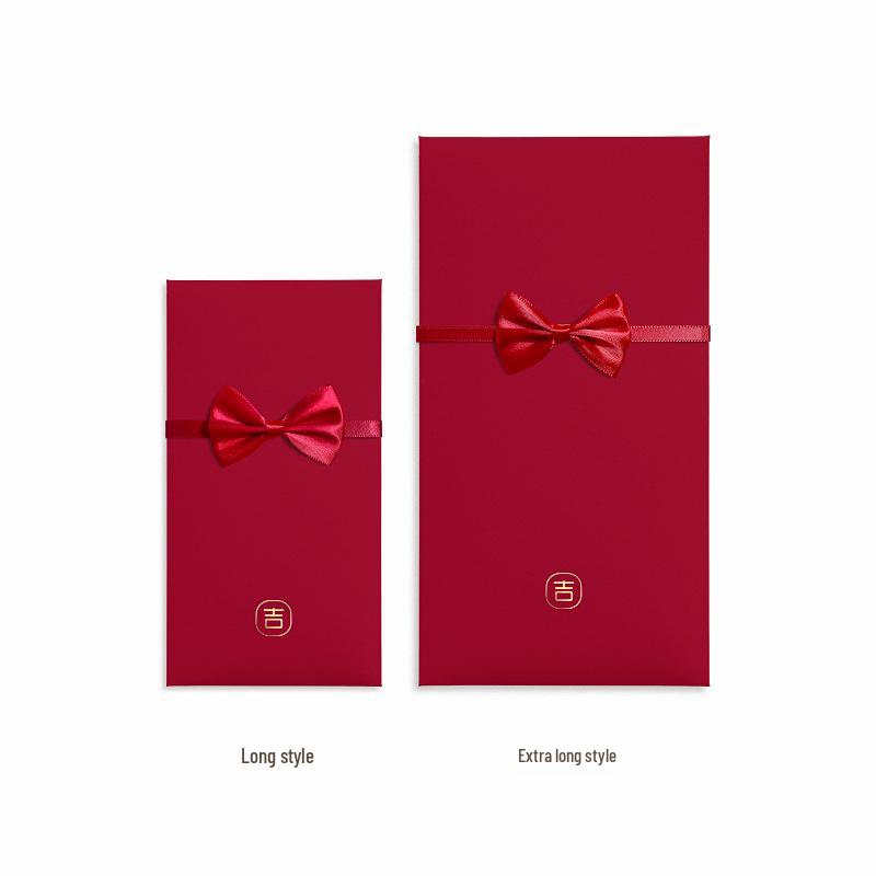Busta Rossa Personalizzata con Fiocco d'Oro per Matrimoni e Compleanni